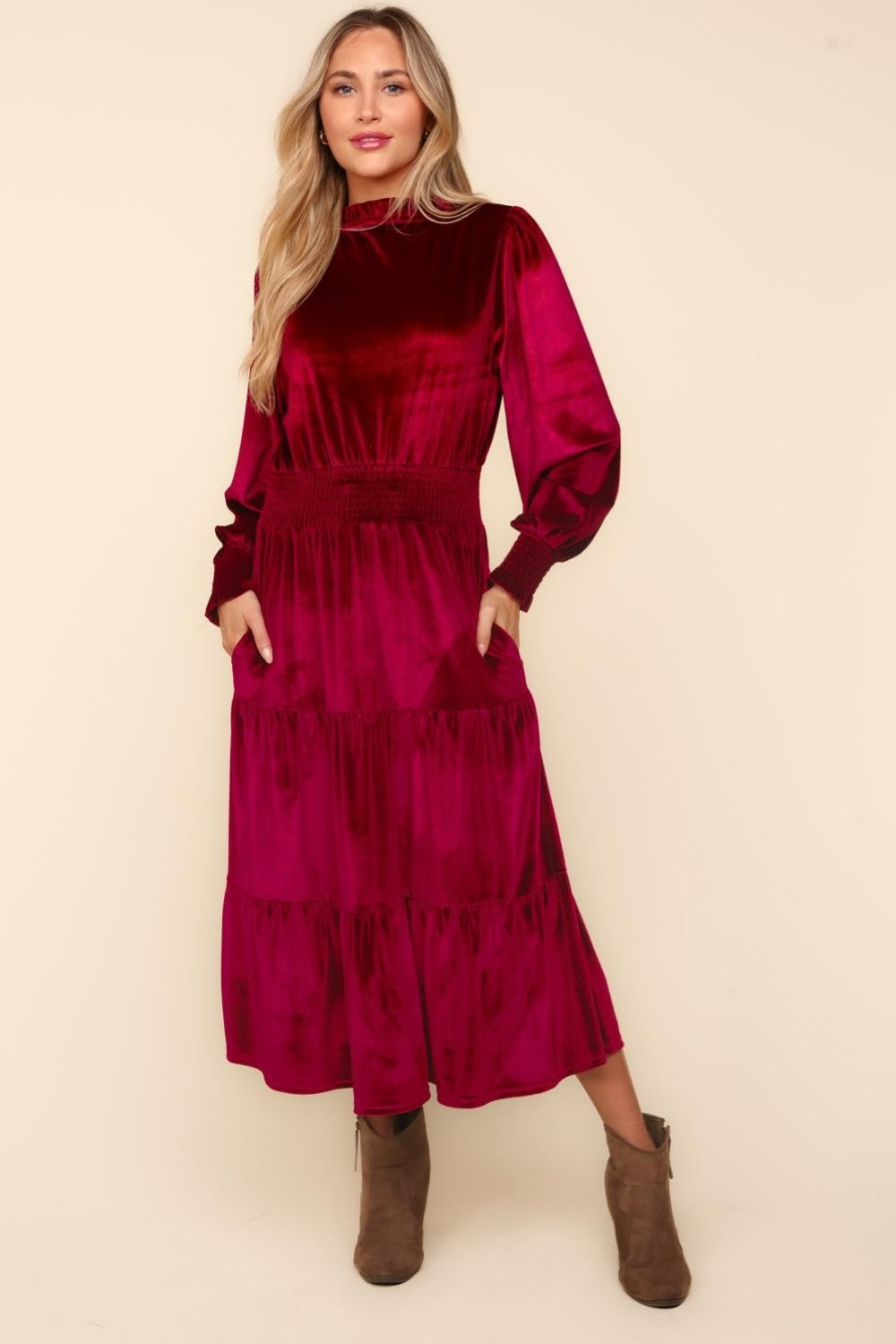 Velvet Tiered Dress