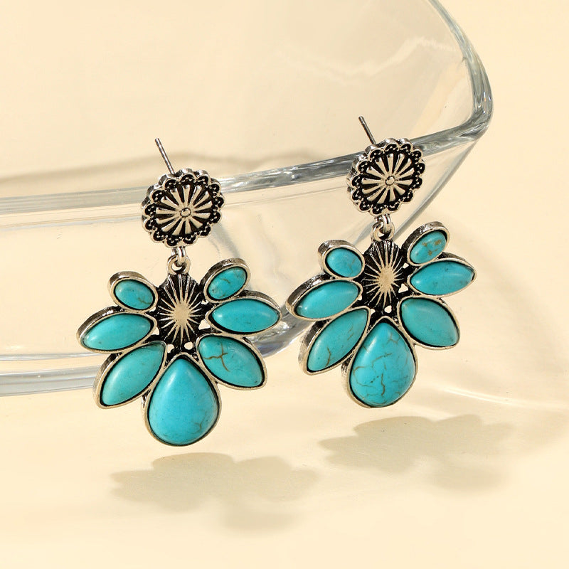 Turquoise Flower Earrings