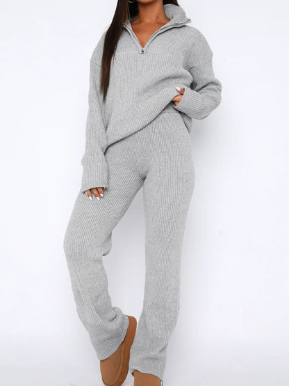 Quarter Zip Top and Pants Set