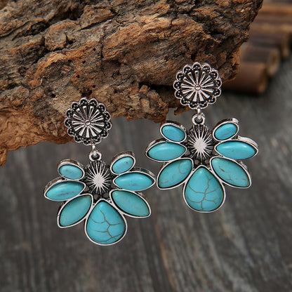 Turquoise Flower Earrings