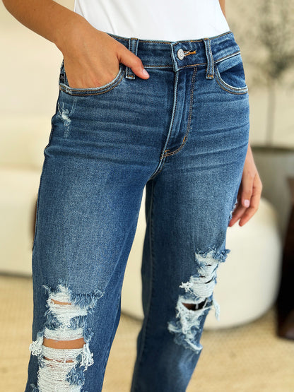 Judy Blue Distressed Raw Hem Jeans