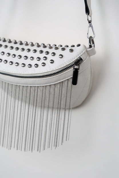 Studded Sling Bag with Fringe