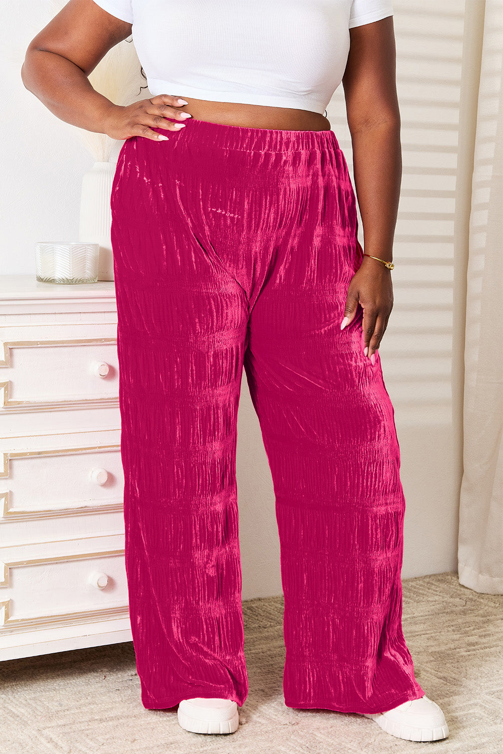 Velvet Wide Leg Pants