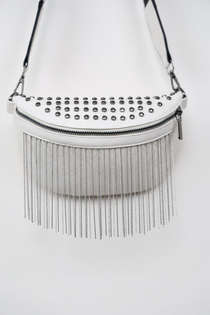 Studded Sling Bag with Fringe