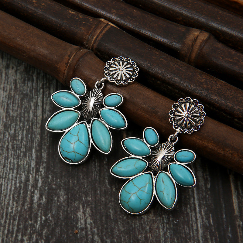 Turquoise Flower Earrings