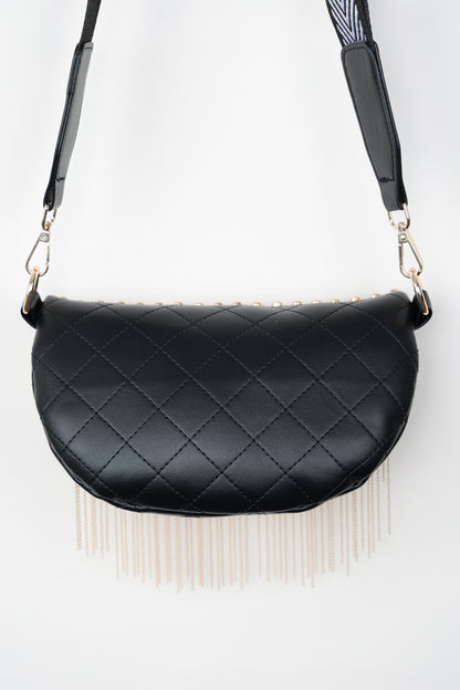 Studded Sling Bag with Fringe