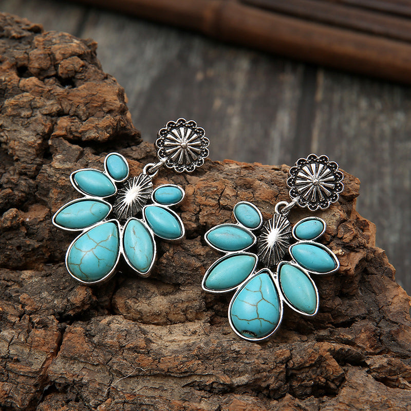 Turquoise Flower Earrings