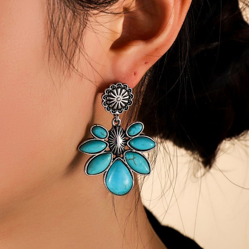 Turquoise Flower Earrings