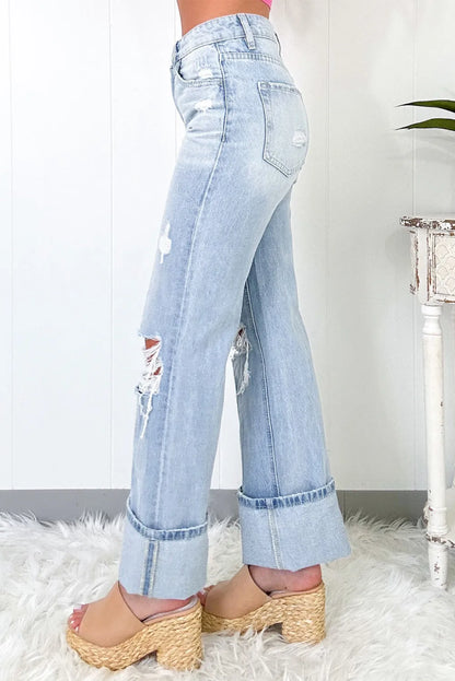 Distressed High Waist Jeans