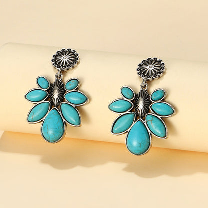 Turquoise Flower Earrings