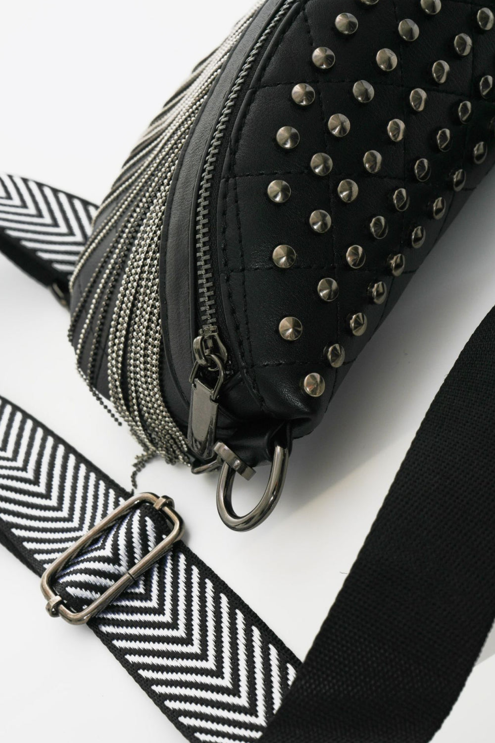 Studded Sling Bag with Fringe